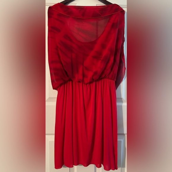 ALICE + OLIVIA Large Cabella Red Tie Dye Tank Lined Dress Skater Luxury Party - Picture 6 of 14
